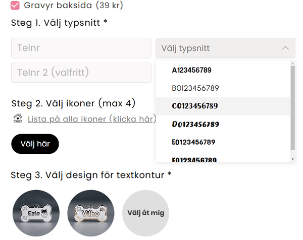 Exempelbild på hur det ser ut om man vill lägga till gravyr för baksidan
