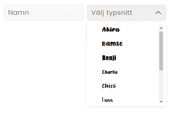 Översikt på typsnitt, används till köpguide