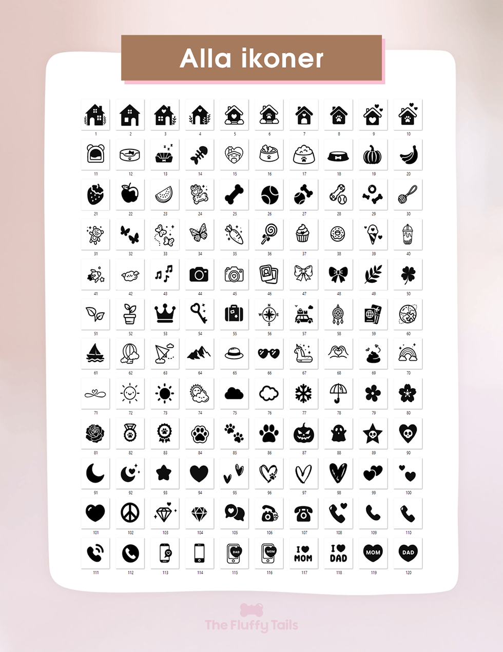 Överskådlig bild på alla våra dekorativa ikoner