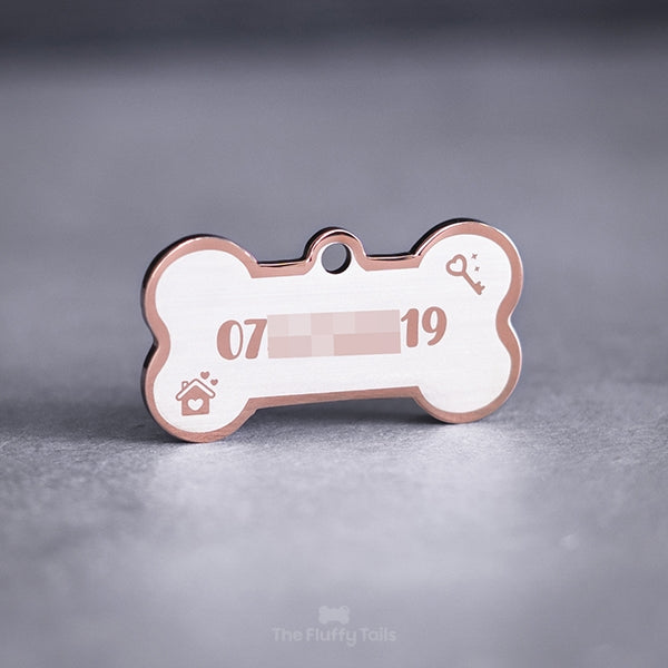 Namnbricka Hundben - Roséguld