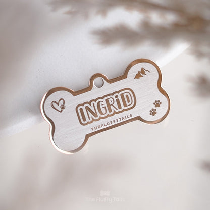 Namnbricka Hundben - Roséguld