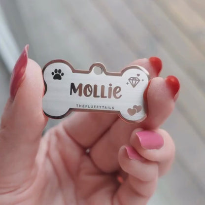 Namnbricka Hundben - Roséguld