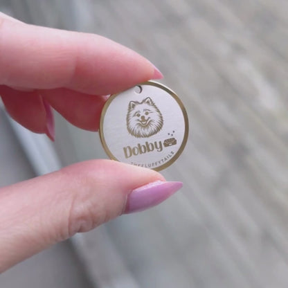 Namnbricka Rund - Guld