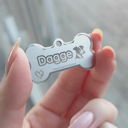 Namnbricka Hundben - Silver