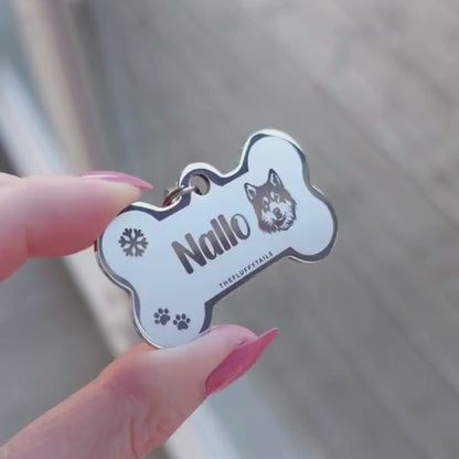 Namnbricka Hundben - Silver