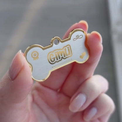 Namnbricka Hundben - Guld