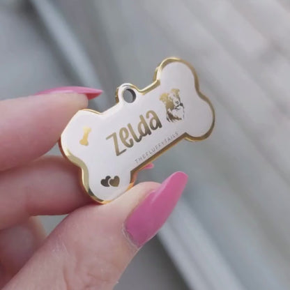 Namnbricka Hundben - Guld